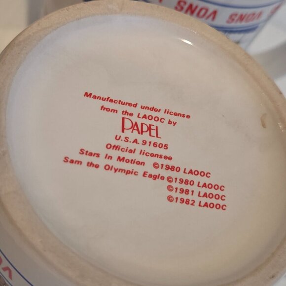 Sam the Eagle VONS Coffee Mug 1984 Los Angeles Summer Olympics PAPEL Set of 4 - Picture 15 of 15